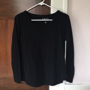 Loft maternity long sleeve cotton black t-shirt